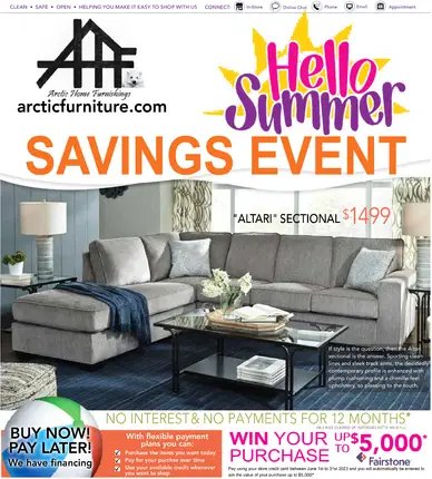 Arctic Home Furnishings Circulaire mensuelle