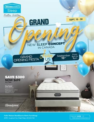 Fuller Watson BrandSource Furnishings BrandSource Sleep Grand Opening
