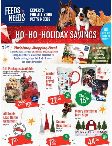 Feeds 'n Needs Ho-Ho-Holiday Savings