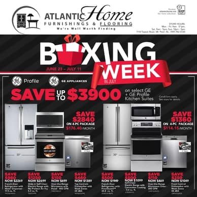Atlantic Home Furnishings Boxing Week in July