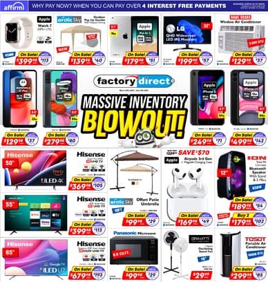 Factory Direct Massive Inventory Blowout!