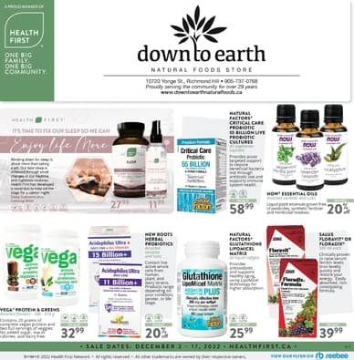 Down to Earth Natural Foods Décembre