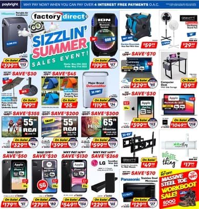 Factory Direct Sizzlin' Summer Sales Event