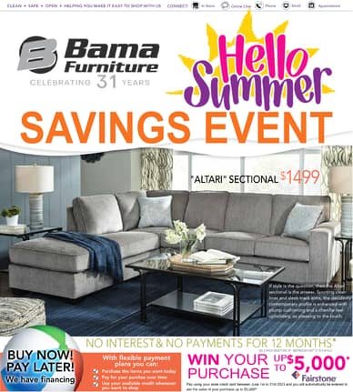 Bama Furniture Monthly Flyer