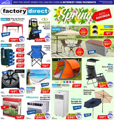 Factory Direct Spring into Savings
