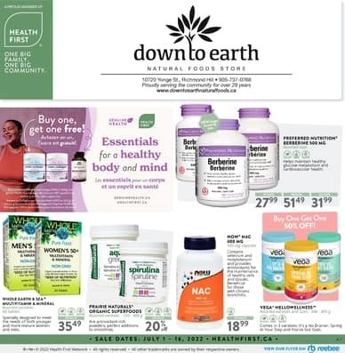 Down to Earth Natural Foods July