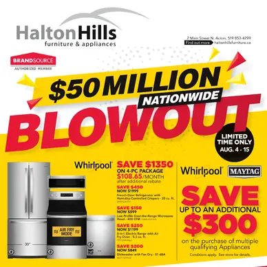 Halton Hills Furnishings & Appliances $50 Million Nationwide Blowout